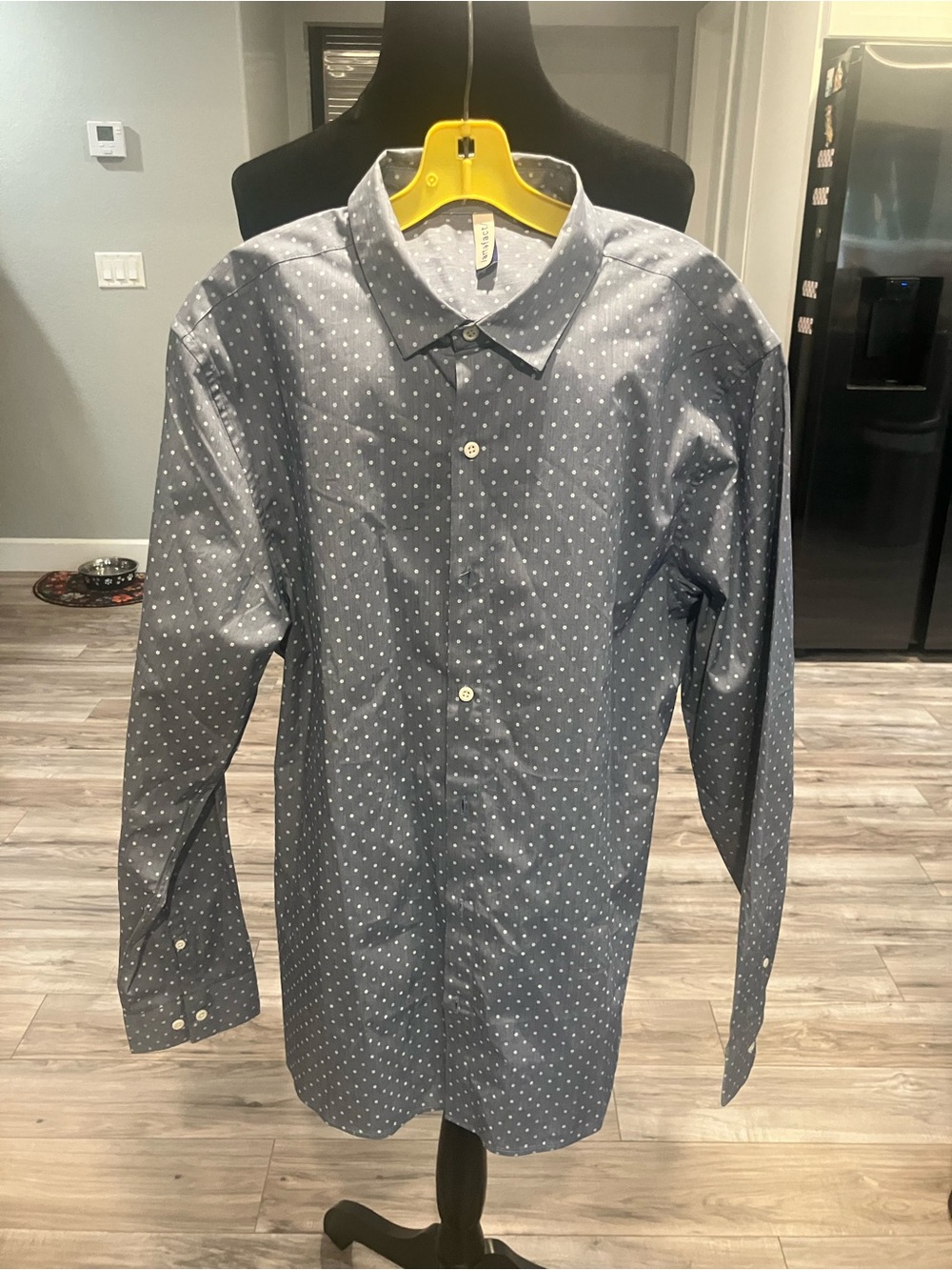 Faherty Navy Blue Dot-Print Button-Down Shirt